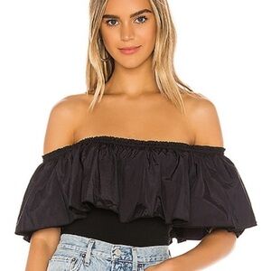Free People Black Off-Shoulder Blouse